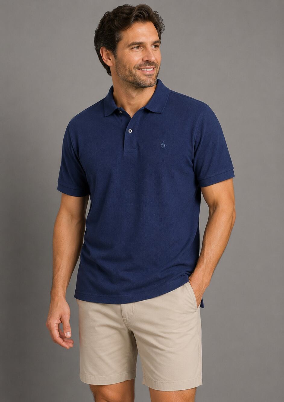 Hudson North Men's Navy Cotton Polo Shirt Large Short Sleeve NWT